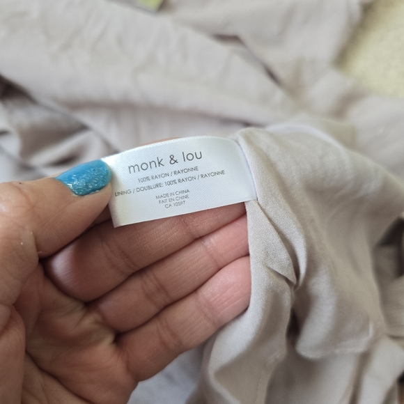 NWT $115 Monk & Lou Swiss Dot Tiered Dress Size L Blush Pink Maeve - Picture 9 of 11